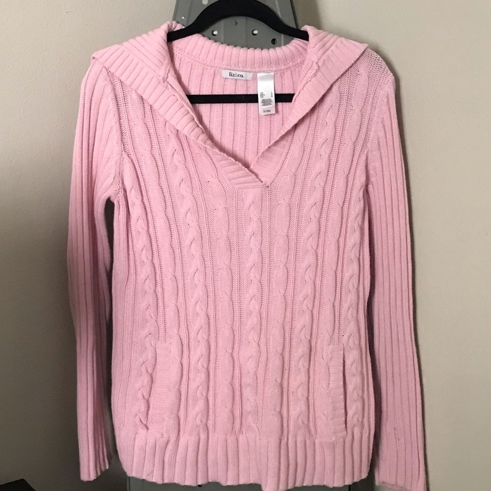 🌸3/$20 Liz&co. Pink Sweater with Pockets
